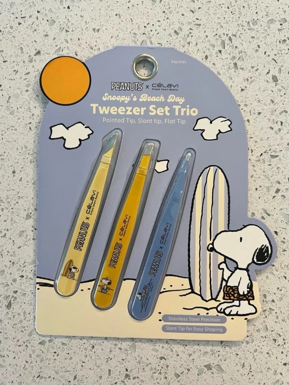Snoopy’s Beach Day Tweezers Set Trio - Yellow & Blue